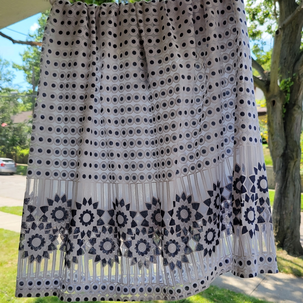 Blue and White High Skirt